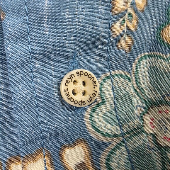 Reyn Spooner Furoshiki Floral Shirt Tailored Fit Mens Size XL Blue Casual Aloha - Picture 4 of 9